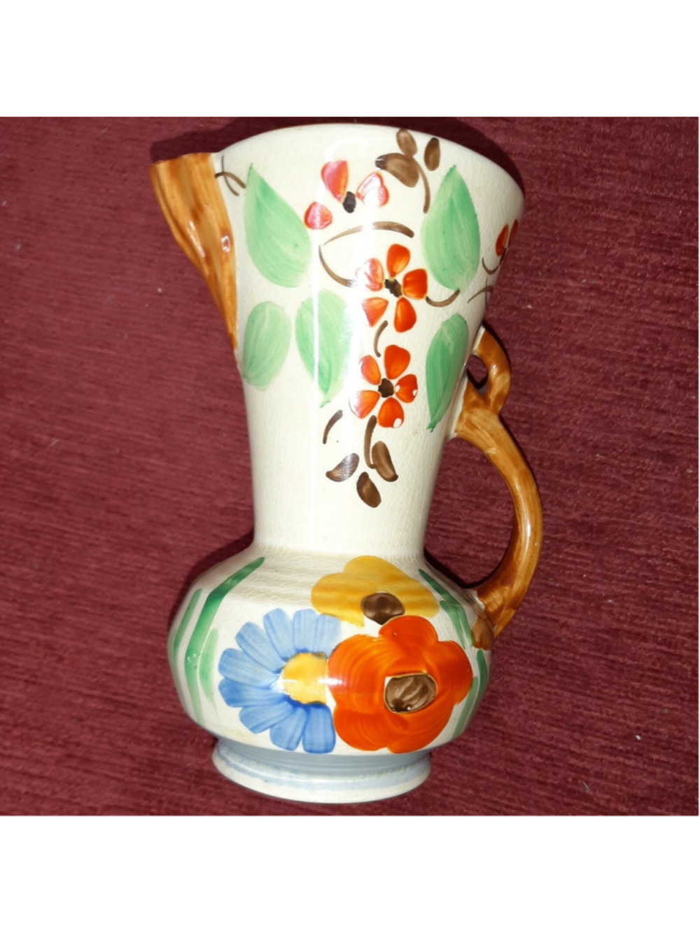 Crown Devon Fieldings Art Deco Floral Twin Handled Jug